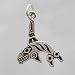 Sterling Silver Northwest Tribal Whale Charm or Pendant, #11534