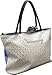 Femina Two-Tone Faux Embossed Ostrich Tote Shoulder (Tan/Blue) with a NutriChart