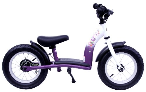 bike*star 30.5cm (12 Inch) Kids Learner Balance Beginner Run Bike Classic - Lilac & White