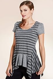 Per Una Asymmetric Hem Striped Top