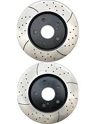 Automotive Parts and Accessories: Prime Choice Auto Parts PR41436LR Performance Drilled and Slotted Brake Rotor Pair - Prime Choice Auto Parts