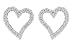 Platinum Plated Sterling Silver White Cubic Zirconia Heart-Shaped Earrings
