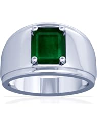 Platinum Emerald Cut Emerald Solitaire Ring