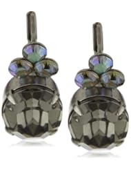 Sorrelli "Chantilly Lace" Charming Oval Crystal Silver-Tone Earrings