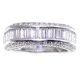 Michael Valitutti Baguette Cut Signity® Stone CZ Eternity Ring in Sterling Silver