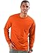 Hanes Tagless Long Sleeve T-Shirt with a Pocket- Light Blue (Blue)- Medium