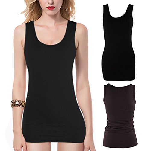 Moxeay Girls Extra Long Sleeveless Stretch Cotton Tank Top Size 0/2/4/6