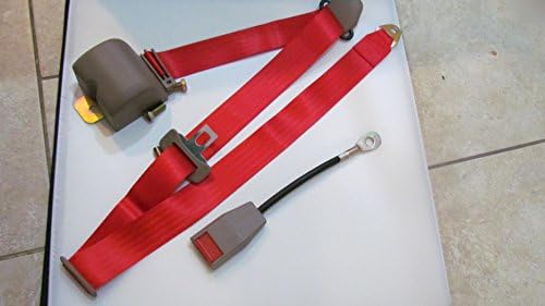 Lightpros 3 point retractable seat belt red with safety buckle (red) 2