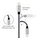 Xcords(TM) 2Pack 10Ft Nylon Braided iPhone 8 Pin Lightning Cable Syncing Cord for iPhone 7/ 7 Plus/ 6/ 6 Plus/ 6s / 6s Plus /5/ iPad Pro/iPad/iPod(Black)