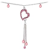 Pink Gem Hollow Heart Belly Chain