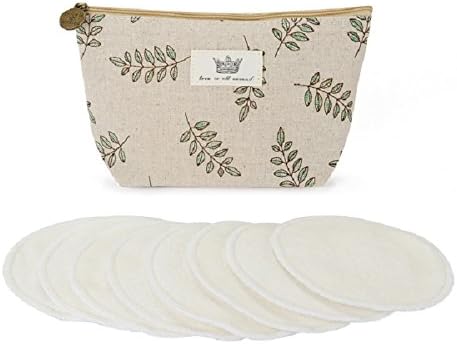 Thin Washable Bamboo Nursing Pads(8 Count) With Linen Bag - Reusable, High Absorbent, Ultra Soft, Comfortable Breastfeeding Pads