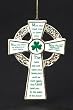 4.75" Luck of the Irish Porcelain Celtic Cross with Blessing Christmas Ornament