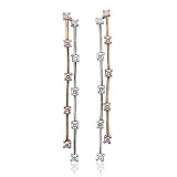 18k Two Tone Gold White and Pink Diamond Earrings (GH, SI, 0.56 carat)