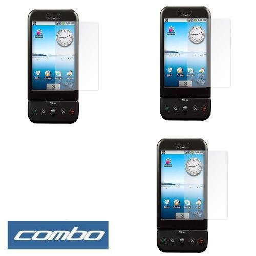 Durable Clear Reusable LCD Screen Protector - 3 Packs for T-mobile HTC G1 Google Phone Smartphone
