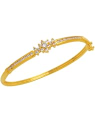 Trendy, Jewelry Cz Diamond Bangle Swiss Machine Cut, Embed Diamond 1 Pcs Diamond 3.0 Mm, Embed Diamond 12 Pcs Diamond 1.7 Mm, Embed Diamond 20 Pcs Diamond 1.5 - 1.8 Mm Gold Coating 5 Microns Thick