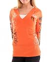 Ed Hardy Knit Tunika Hoodie Love Kills Slowly Mandarin