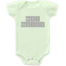 26 Degrees Forward Green Organic Cotton Baby Genius Periodic Table Onesie, 6 Months