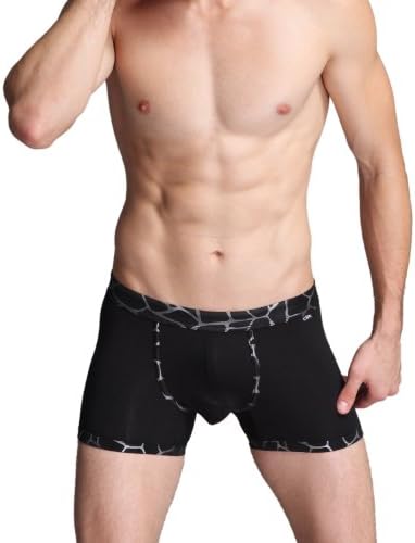 99extra Underwear, Men's Bamboo Fiber Antimicrobial Skinny Boxer Briefs - Black (Asian Tag XL)