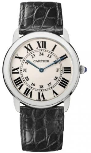 NEW CARTIER RONDE SOLO MENS STEEL WATCH W6700255