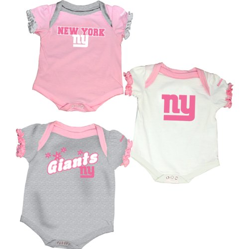 Reebok New York Giants Infant 3-Piece Creeper Set - Pink 3-6 Months