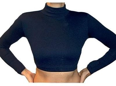 Childrens Toyshop  Sporting Goods : Danskin Women's Nylon Zip Back Mock Turtleneck Top