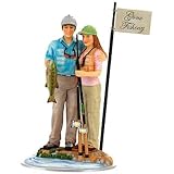 Bass trout man women FISHING Couple Figurine multi-purpose anniversary WEDDING Cake Topper Outdoor NEW