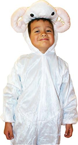 Fun Play Sheep/Ram Onesie Fancy Animal Costume White 3-5 Years Size M