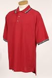 Pique Golf Shirt with Plaid Trim