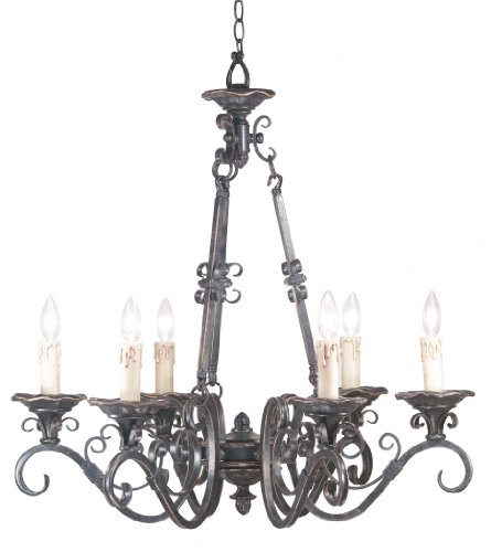 Kenroy Home 90326ORB Cardiff 6 Light Chandelier, Oil Rubbed Bronze Finish