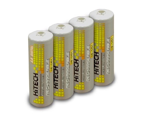 Hitech - Wii Remote Batteries - 4 Pack High-Capacity Ni-MH Rechargeable 2500mAh Batteries