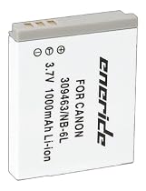Eneride E Can NB 6 L Lithium-Ionen-Akku (1000 mAh, 3,7 Volt) für Canon Ixus 85 IS, Canon Ixus 95 IS, Canon Powershot D 10