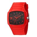 Diesel - DZ1351 - Montre Homme - Quartz Analogique - Cadran Noir - Bracelet Silicone Rouge