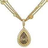 Chain with White and Diamond Pendant Drop 11.09cttw
