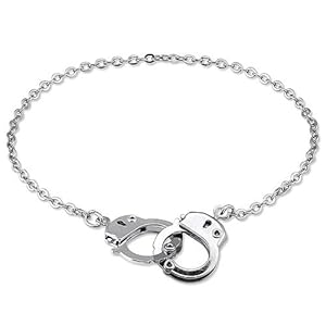 Silvertone Handcuffs Anklet Ankle Bracelet Chain