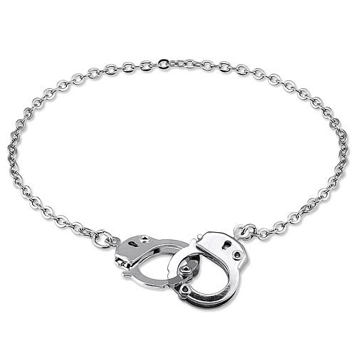 Silver Toned Handcuffs Anklet Ankle Bracelet Chain