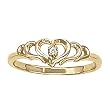 14K Yellow Gold Diamond Heart Ring