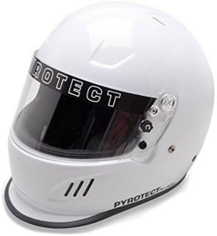 Pyrotect White Duckbill Pro AirFlow Full Face Auto Car Racing Helmet SA2010 HANS - Large