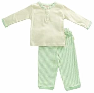 Tadpoles Organic Cotton Boys Pant and Top 2 Piece Set, Sage, 6-9 Months