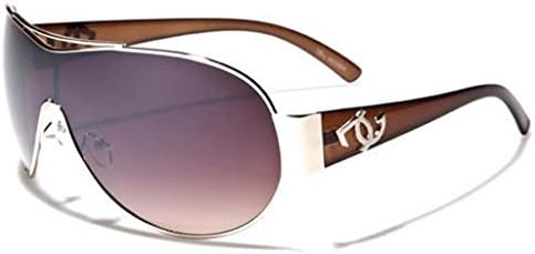 DG Eyewear Aviator Ladies Popular Stylish Fashion Shield Sunglasses - DG35-Brown