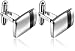 Sterling Silver Black Accent Rectangular Cuff Links