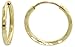 10k Gold Thin Diamond Cut Hoop Earrings, 1/2 in. (12mm) diameter