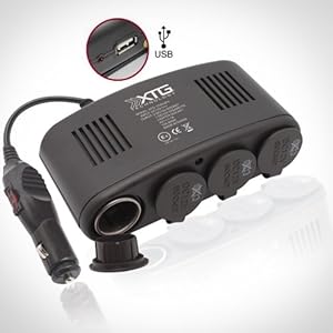 Auto Socket Duplicator 5 in 1 Car Charger - 4 port 12V DC Plus USB Port