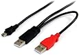 StarTech.com USB2HABMY6 6 Feet USB Y Cable for External Hard Drive - USB A to mini B