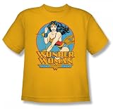 Wonder Woman Youth S/S T-shirt in Gold by DC Comics