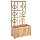 Cedar Creek Illinois Inc 4-Foot Rectangle Cedar Wood Planter with Trellis - 2034TR