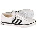 Adidas Clemente Stripe Low Canvas Trainers White/Black Mens Size