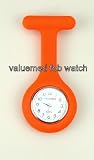 VALUEMED Nurses Fob Watch Silicone infection control ORANGE fob watch