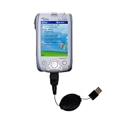 Retractable USB Cable for the Fujitsu Loox 600 with Power Hot Sync and Charge capabilities - Gomadic Brand w/ TipExchange Technology
