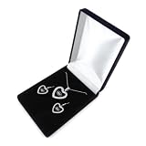 NFL New York Jets Reversible Crystal Heart Pendant and Earrings in Satin Box