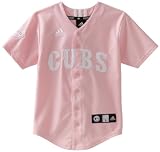 MLB Girls Chicago Cubs Applique Baseball Jersey (Pink, Medium)